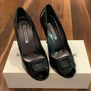 Manolo Blahnik peeptoe pumps
